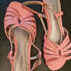 Jaclyn Smith Flat Sandal, Salmon, size 6W